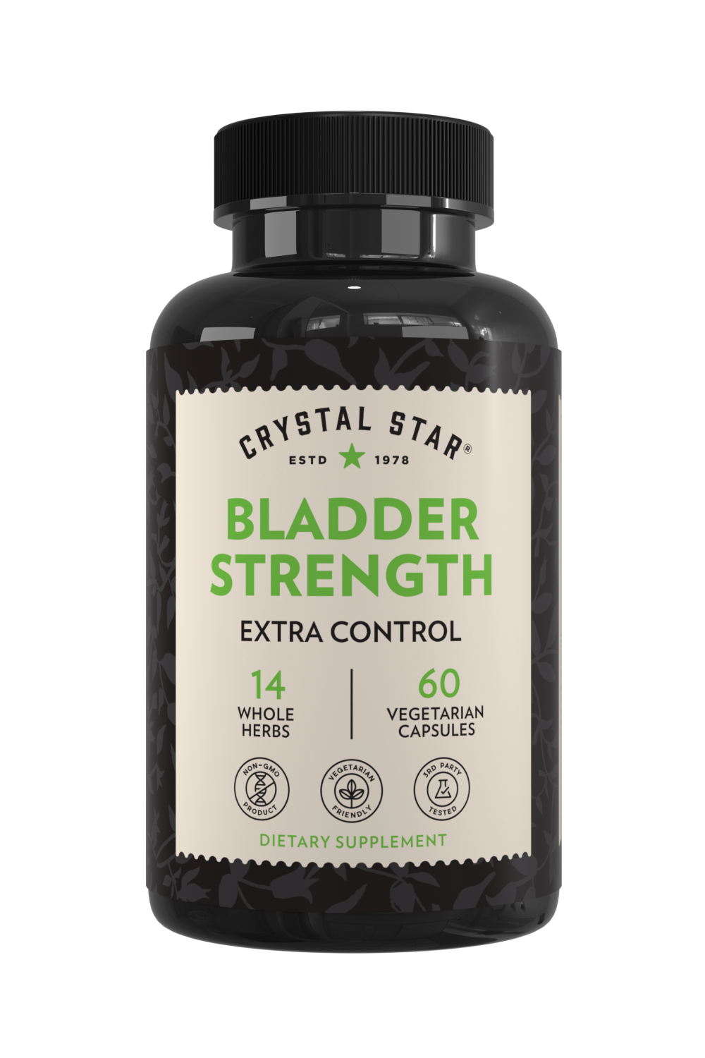 Crystal Star Bladder Strength supplement for extra control, Front Side