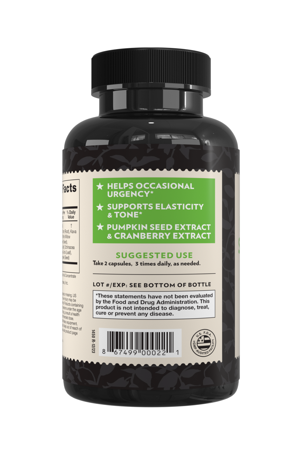 Crystal Star Bladder Strength supplement for extra control, Back Side