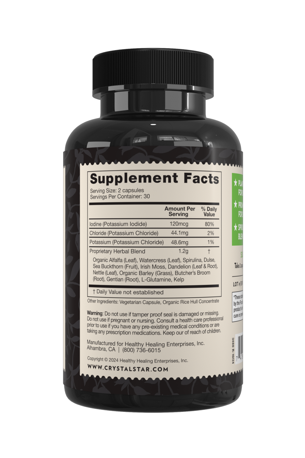 Crystal Star Ocean Minerals supplement for daily nutrients, Ingredients