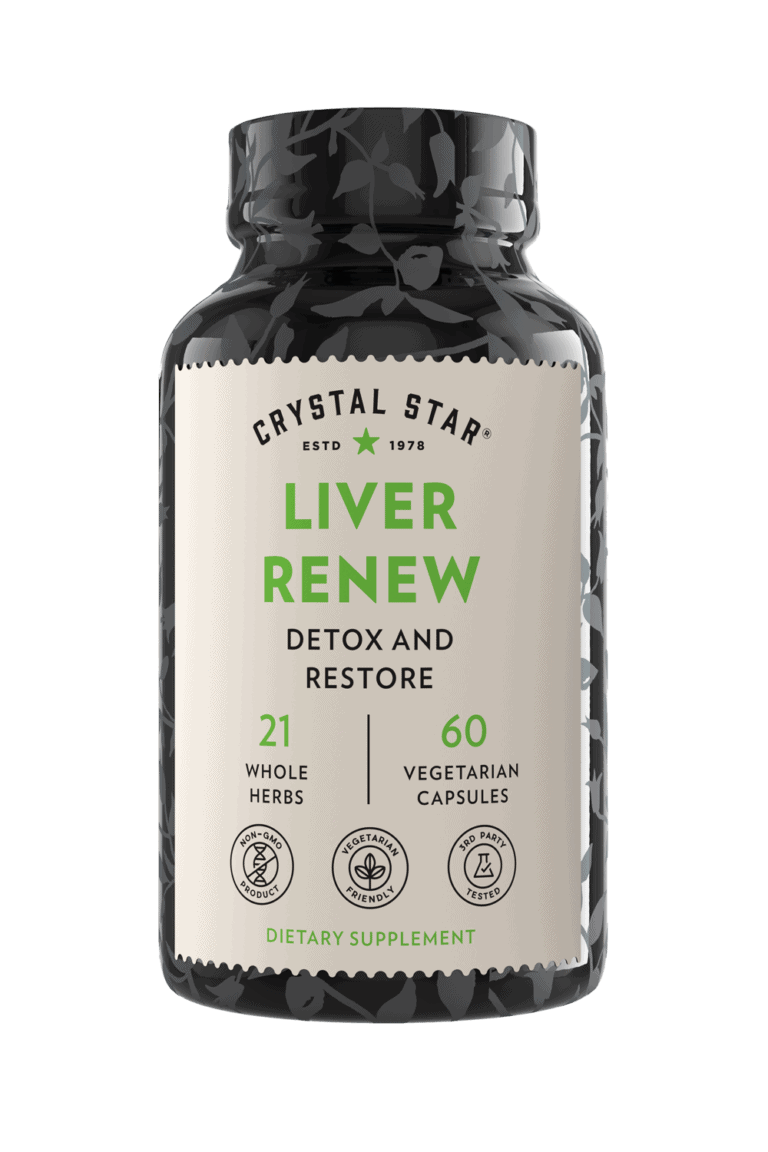 Crystal Star Liver Renew supplement for detoxifying and restoring, Front Side