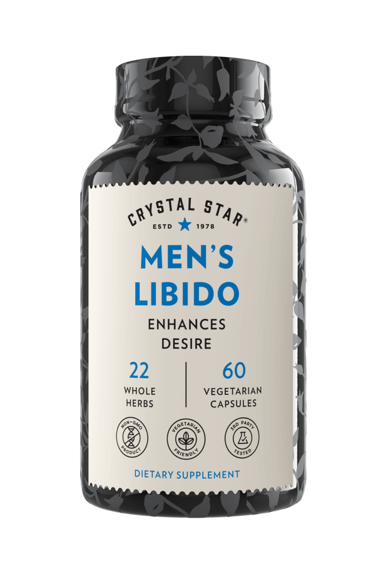 Crystal Star Men's Libido supplement for hormone balance and sexual health, Front Side