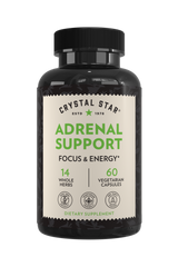 Crystal Star Adrenal Support supplement for focus and energy, Front Side
