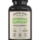 Crystal Star Adrenal Support supplement for focus and energy, Front Side