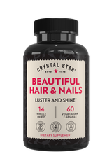 Crystal Star Beautiful Hair & Nails supplement for luster and shine, Front Side