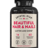 Crystal Star Beautiful Hair & Nails supplement for luster and shine, Front Side