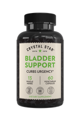 Crystal Star Bladder Support supplement encourages urinary muscle elasticity, Front Side 