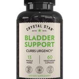 Crystal Star Bladder Support supplement encourages urinary muscle elasticity, Front Side 