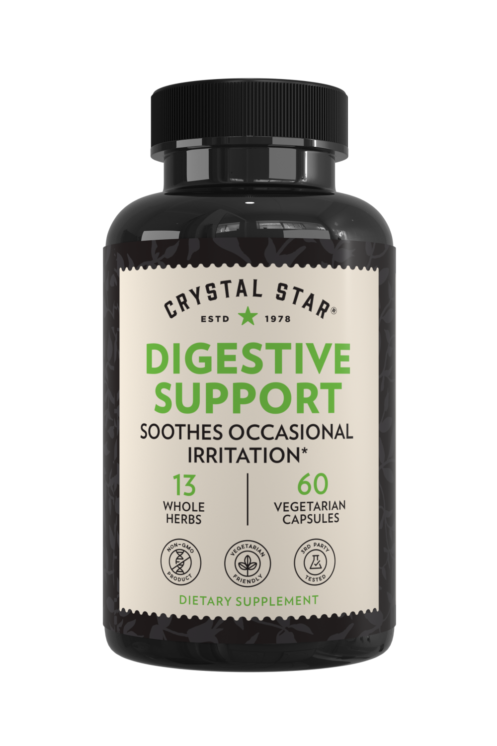 Crystal Star Digestive Support for soothing stomach discomfort, Front Side