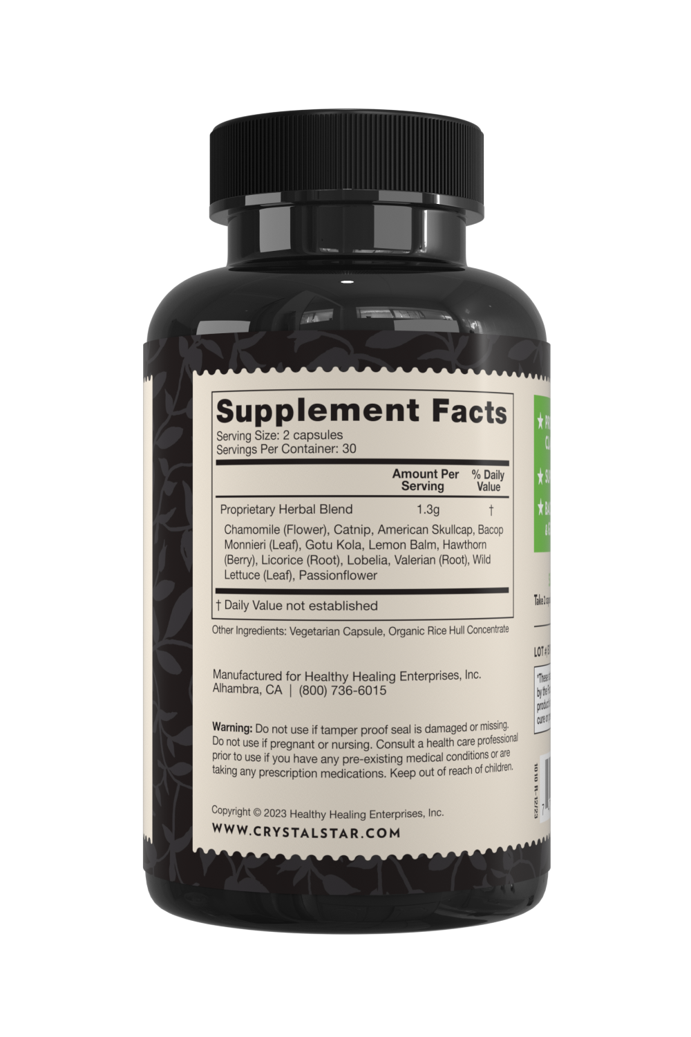 Crystal Star Focus supplement for sharpening concentration, Ingredients