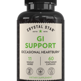 Crystal Star GI Support supplement for heartburn, Front Side