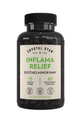 Crystal Star Inflama Relief supplement for soothing minor pains, Front Side