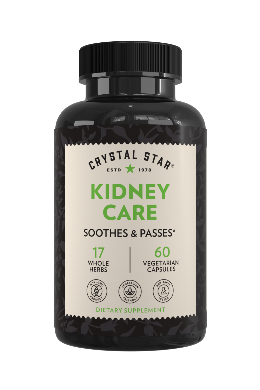 Crystal Star Kidney Care supplement for removing excess waste, Front Side