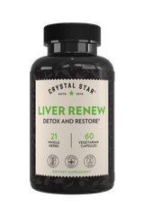 Crystal Star Liver Renew supplement to detox and restore, Front Side