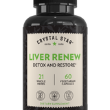 Crystal Star Liver Renew supplement to detox and restore, Front Side