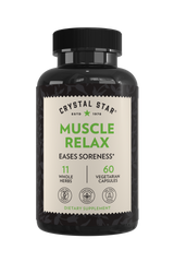 Crystal Star Muscle Relax supplement for easing soreness, Front Side