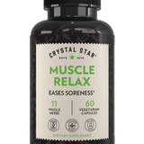Crystal Star Muscle Relax supplement for easing soreness, Front Side