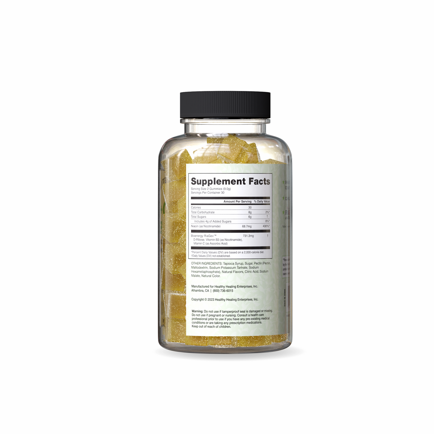 Crystal Star NAD+ Gummies for cellular energy and aging, Ingredients