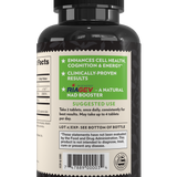 Crystal Star NAD+ supplement for cellular energy and aging, Back Side