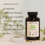Crystal Star Para Purge supplement bottle on a light surface with greenery in the background