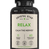Crystal Star Relax supplement for calming the nerves, Front Side