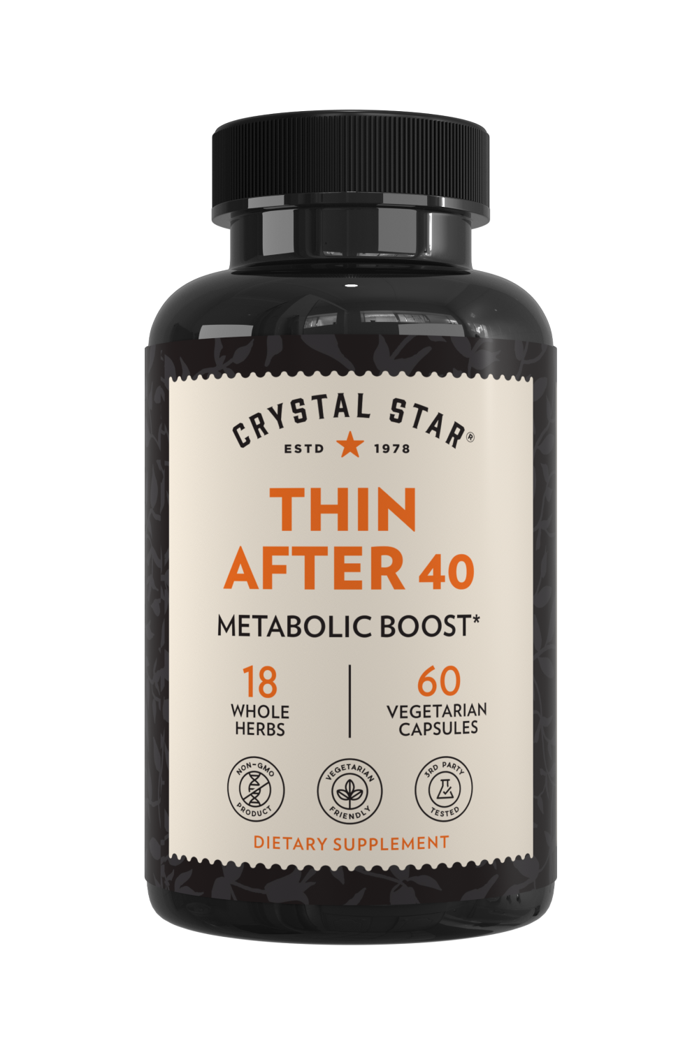 Crystal Star Thin After 40 supplement for boosting metabolism, Front Side