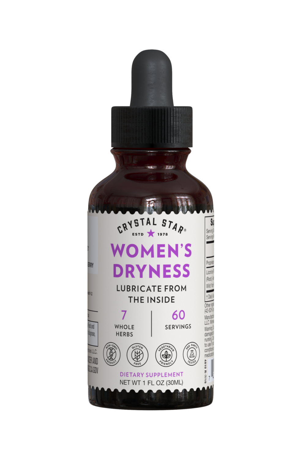 Crystal Star Women's Dryness Extract for promoting body fluid production, Front Side