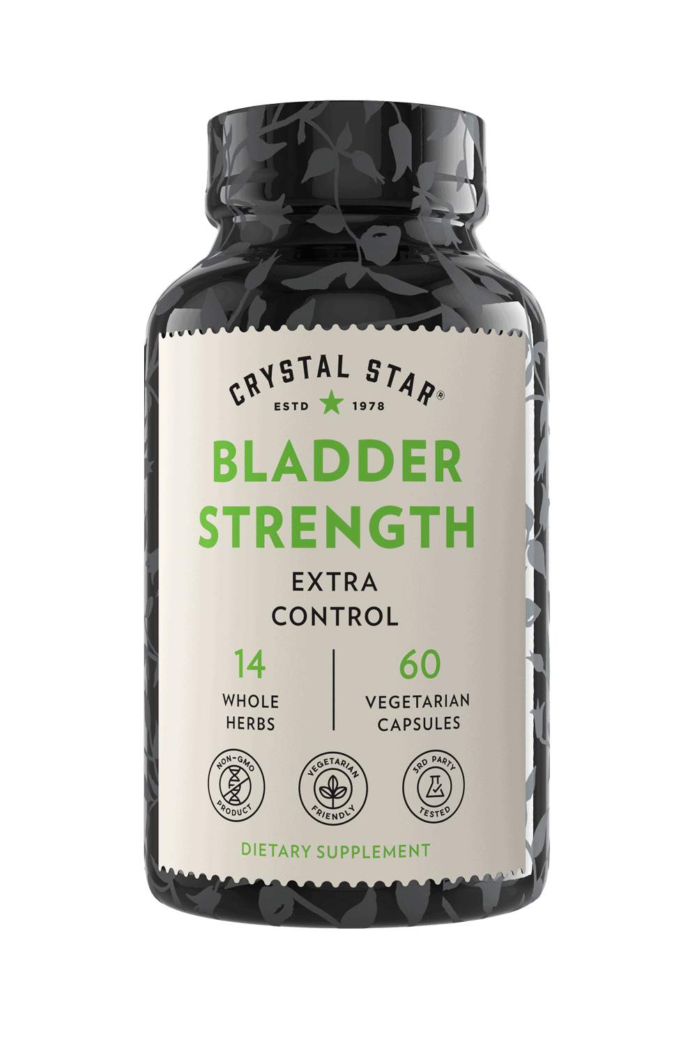 Crystal Star Bladder Strength, bladder control, overactive bladder, bladder incontinence, urinary incontinence, incontinence supplements, UTI, uti, uti treatment, extra strength, herbal extracts, Pumpkin Seed Extract, Cranberry Extract, White Willow Bark Extract, urinary tract infection treatment, urinary tract health, cranberry pills, cranberry capsules, pumpkin seed