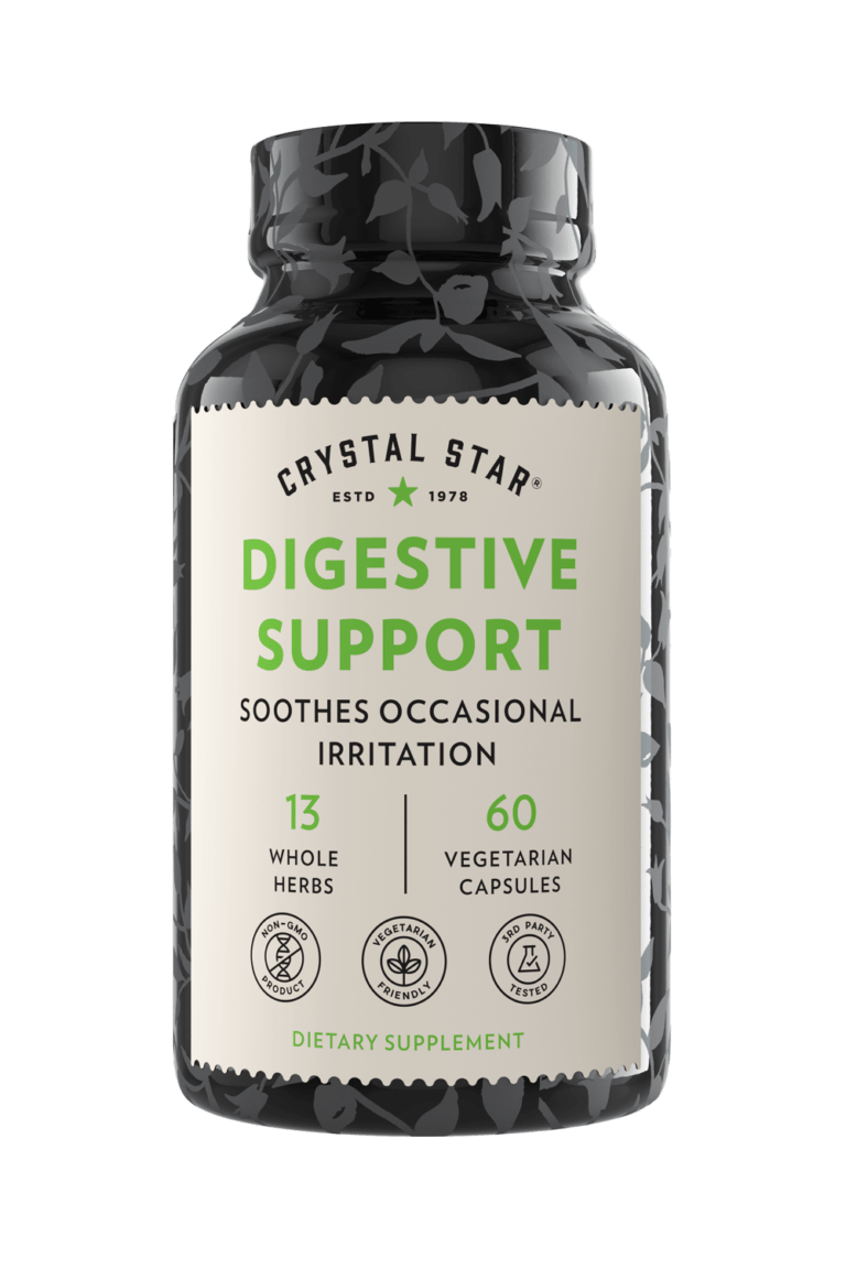 Crystal Star Digestive Support for soothing stomach discomfort, Front Side
