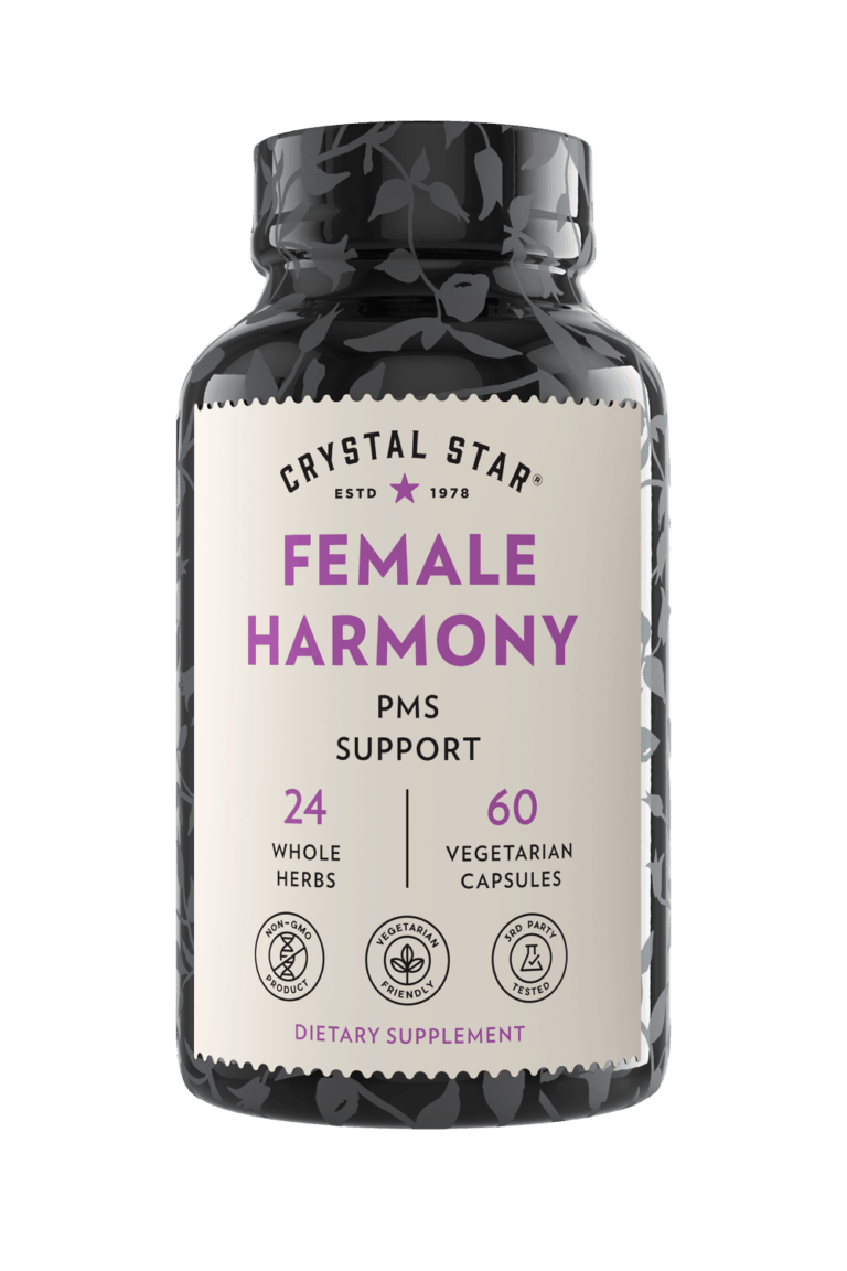 Crystal Star Female Harmony supplement for PMS support, Front Side