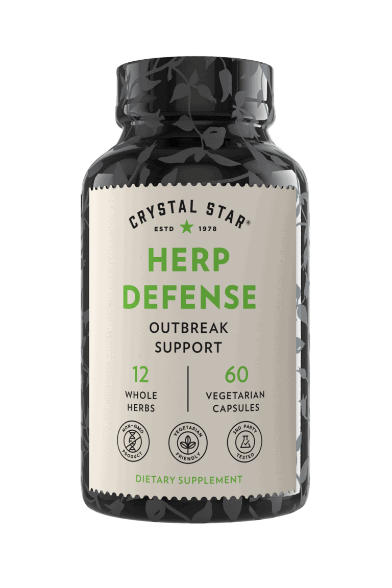 Crystal Star Herp Defense supplement for outbreak support, Front Side