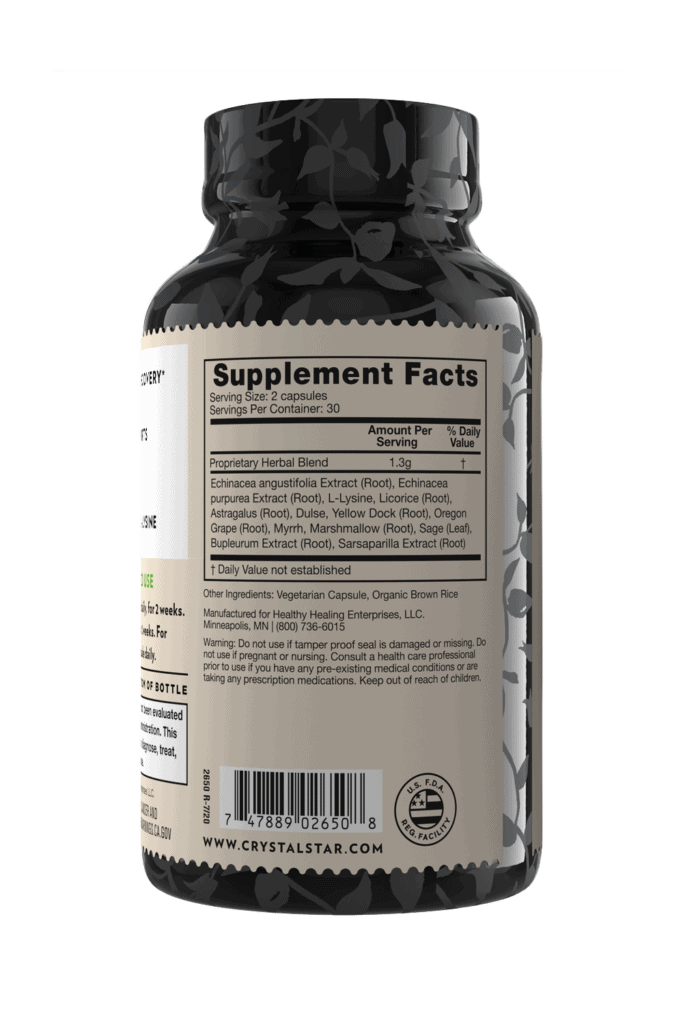 Crystal Star Herp Defense supplement for outbreak support, Ingredients