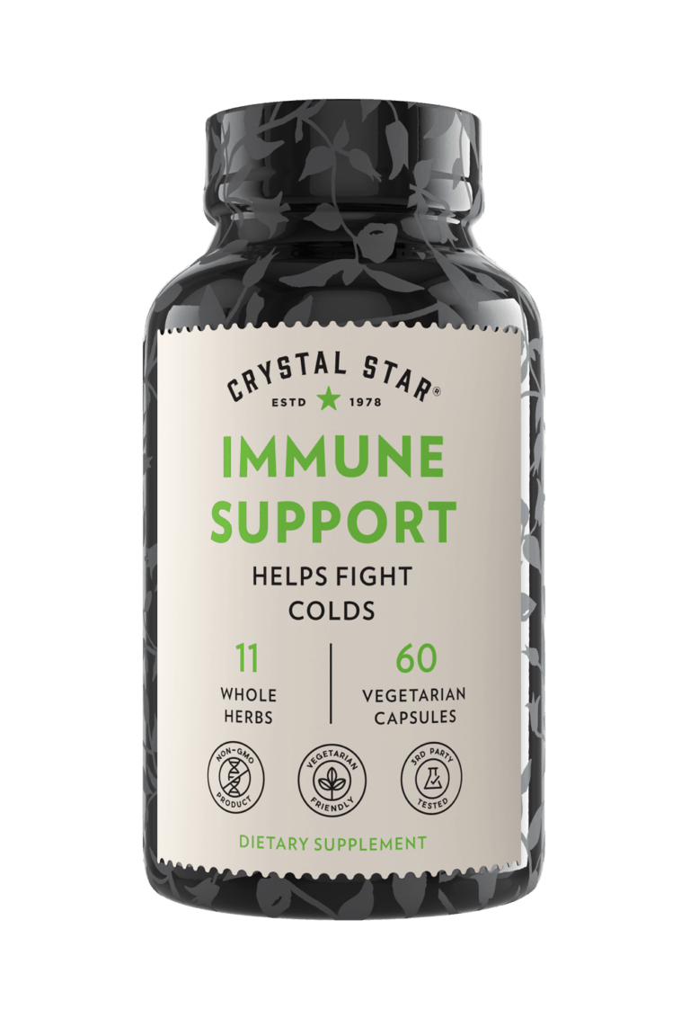 Crystal Star Immune Support supplement for fighting colds, Front Side