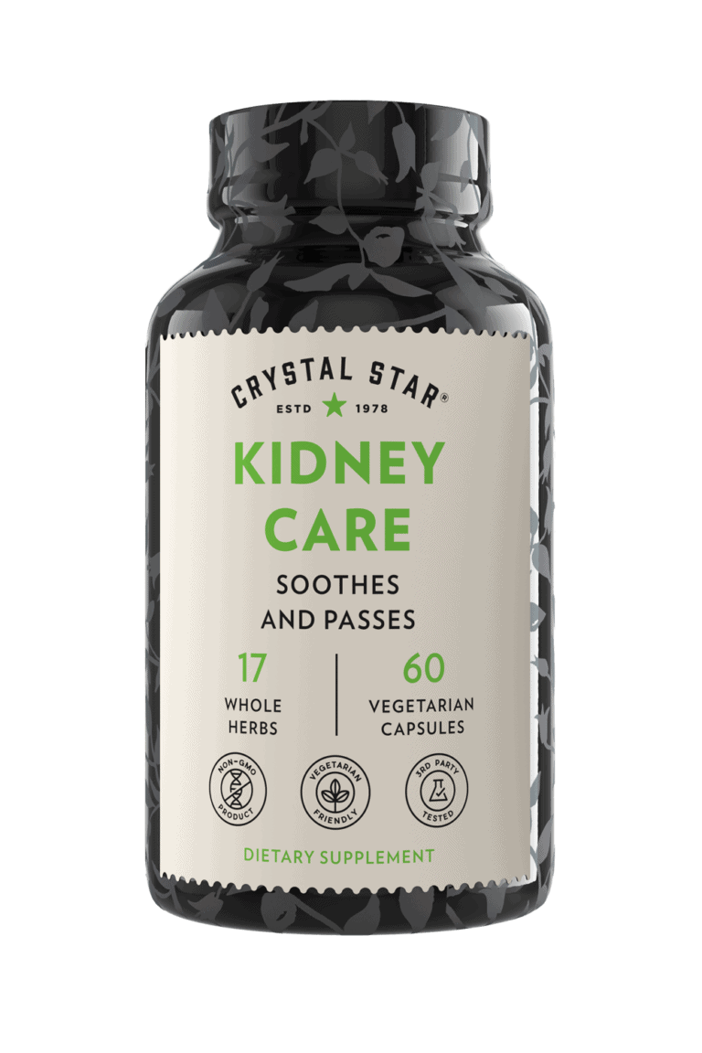 Crystal Star Kidney Care supplement for removing excess waste, Front Side 