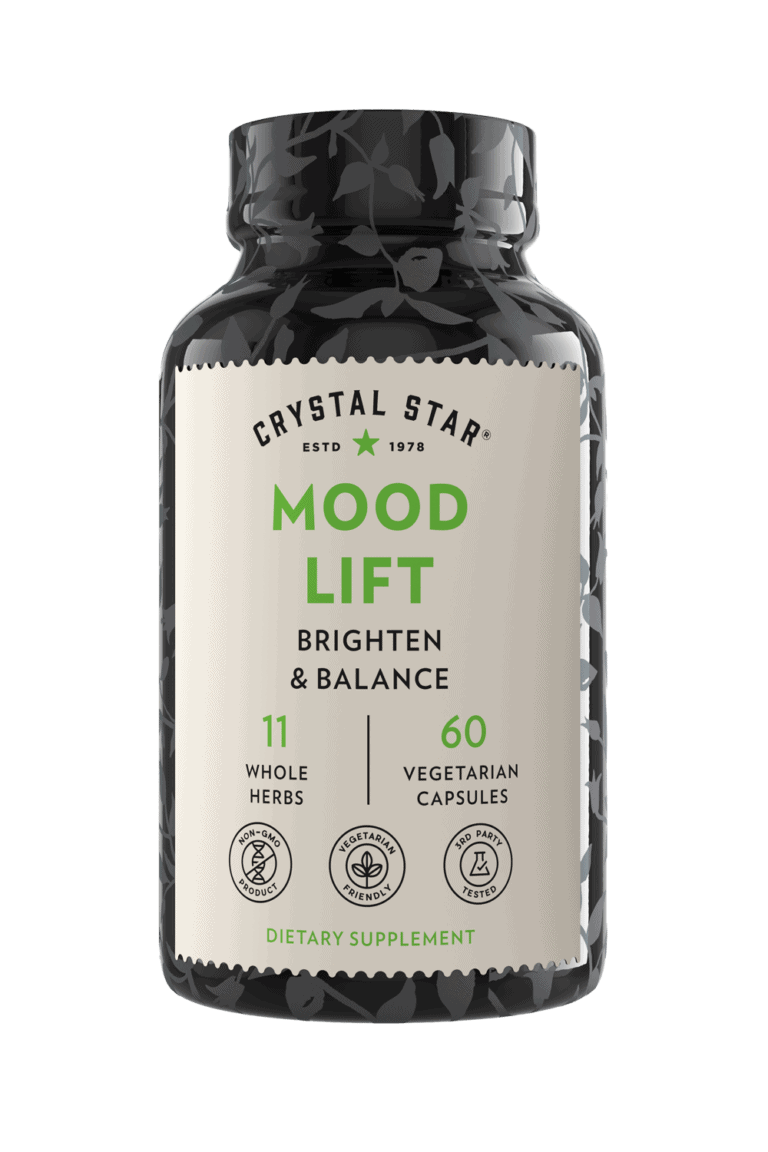 Crystal Star Mood Lift supplement for brightening and balancing, Front Side
