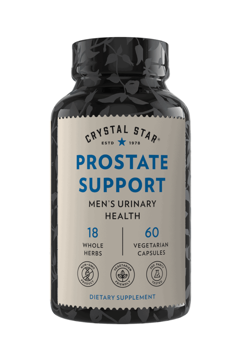 Crystal Star Prostate Support supplement for men's urinary health, Front Side